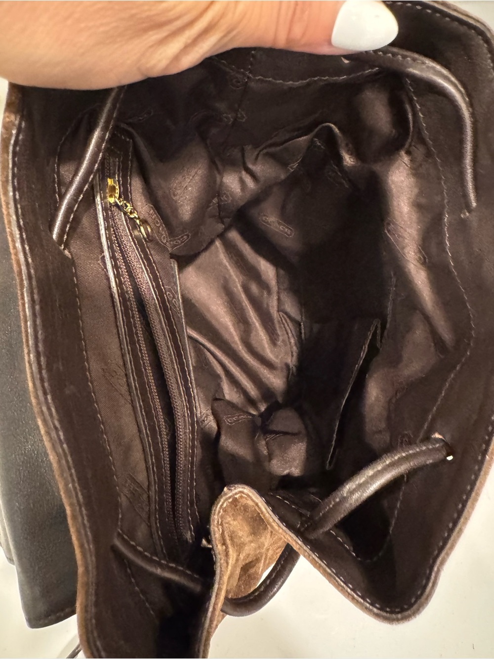 Vintage Coach Suede 9878 Leather Women's Drawstring Bucket Brown
Small Backpack - Picture 9 of 11